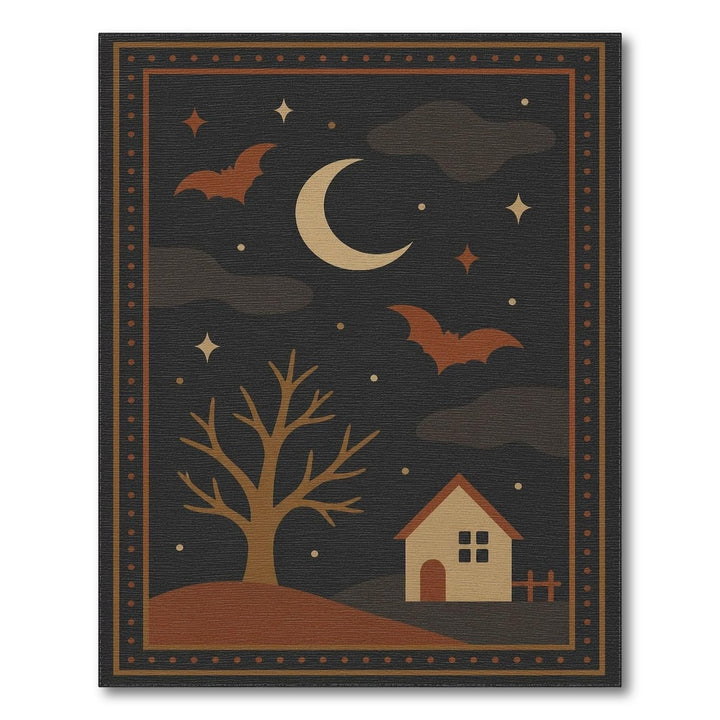 Moonlit Bats Cottage Area Rug