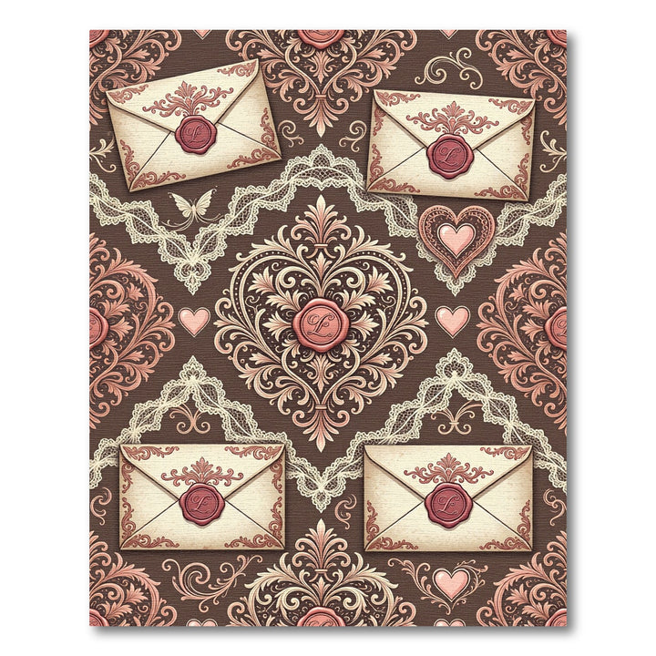 Vintage Pink Heart Letterful Medallion Rug