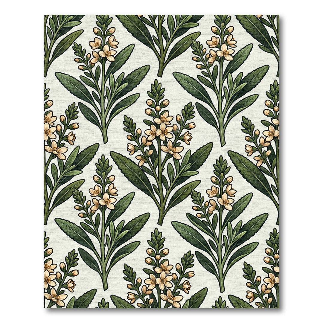 Botanical Cream Floral Leaf Rug