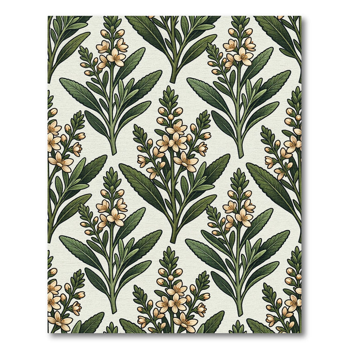 Botanical Cream Floral Leaf Rug