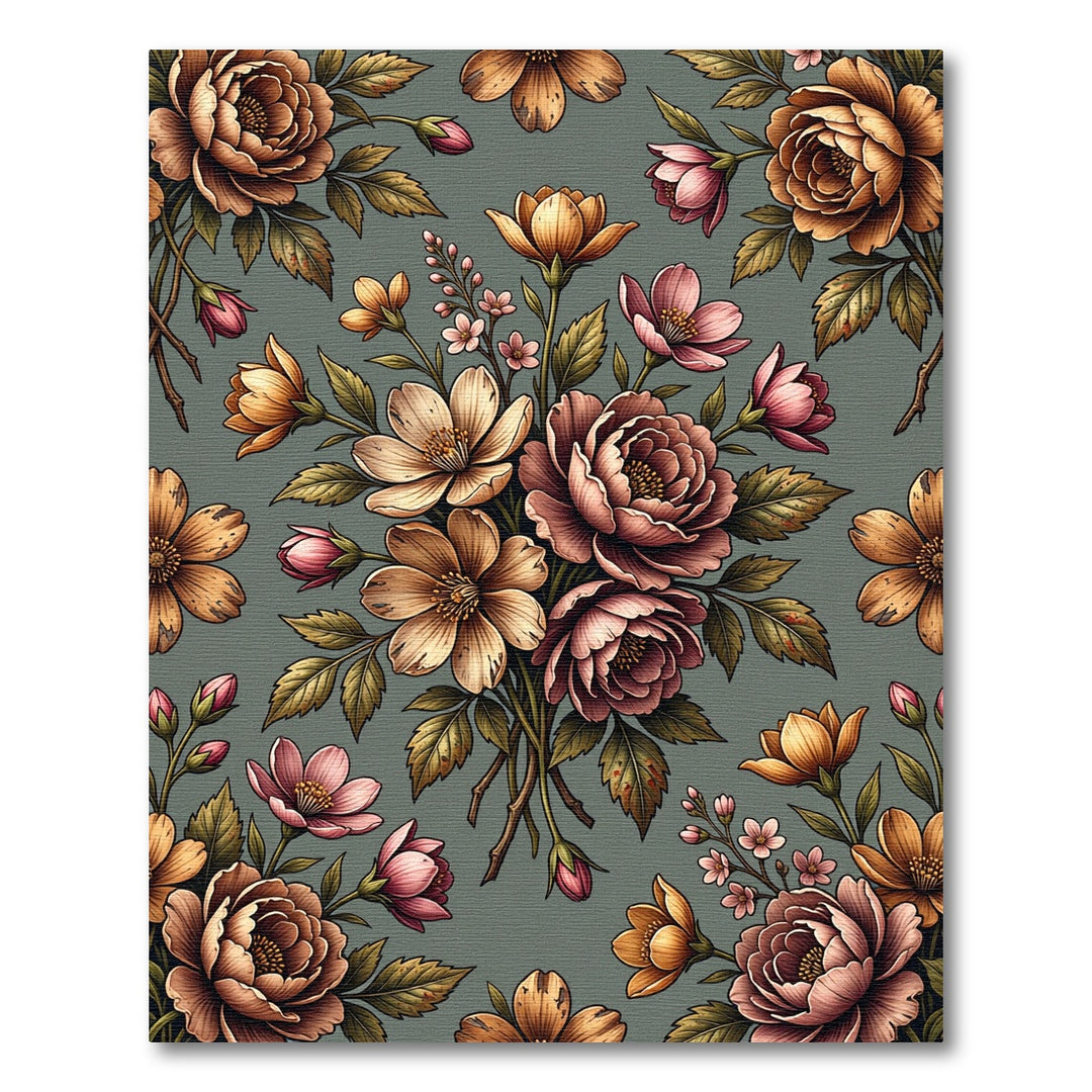 Vintage Floral Bouquet Garden Rug