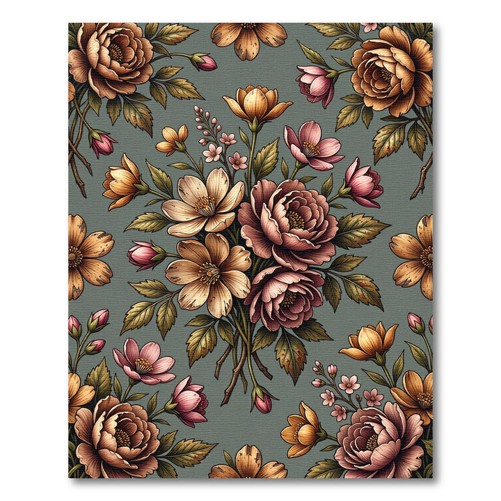 Vintage Floral Bouquet Garden Rug