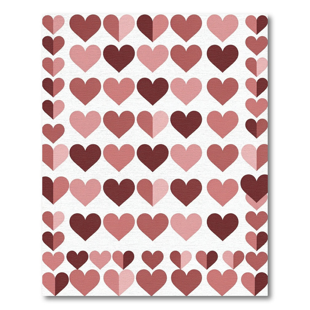Romantic Rose Hearts Composition Rug