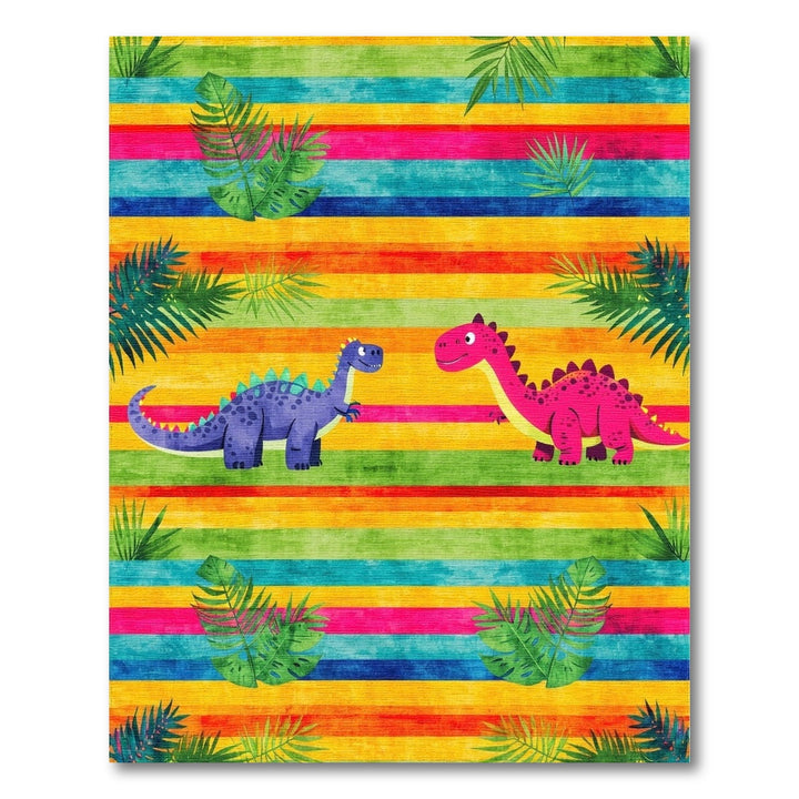 Dinosaur Friends Rainbow Kids Area Rug