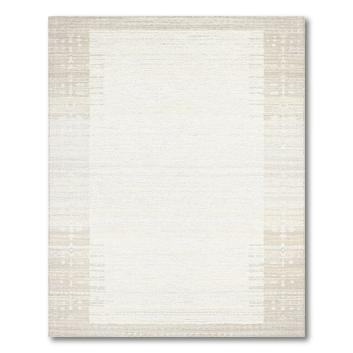 Beige and Neutral Beige Heritage Tribal Washable Area Rug