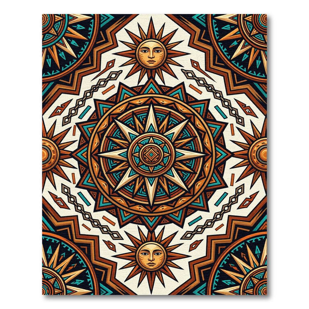Native Sunburst Mandala Rug
