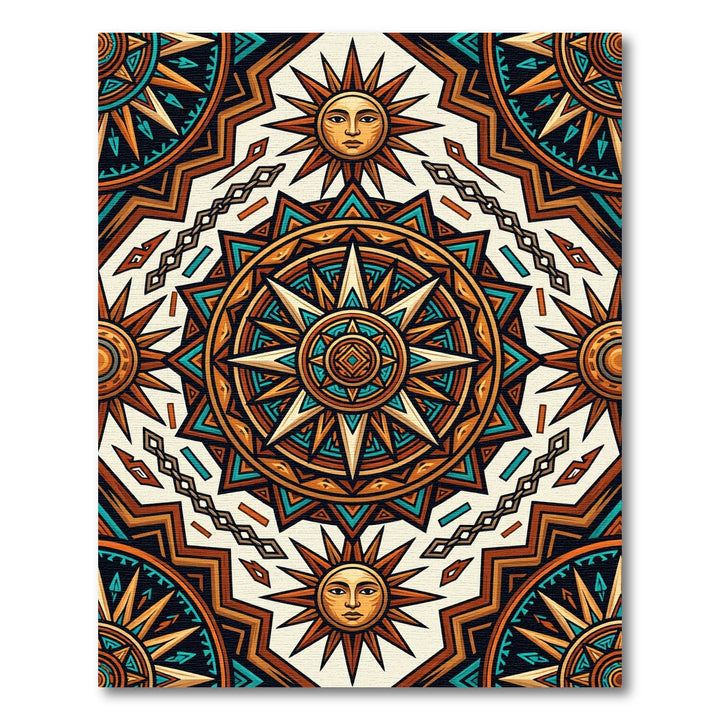 Native Sunburst Mandala Rug