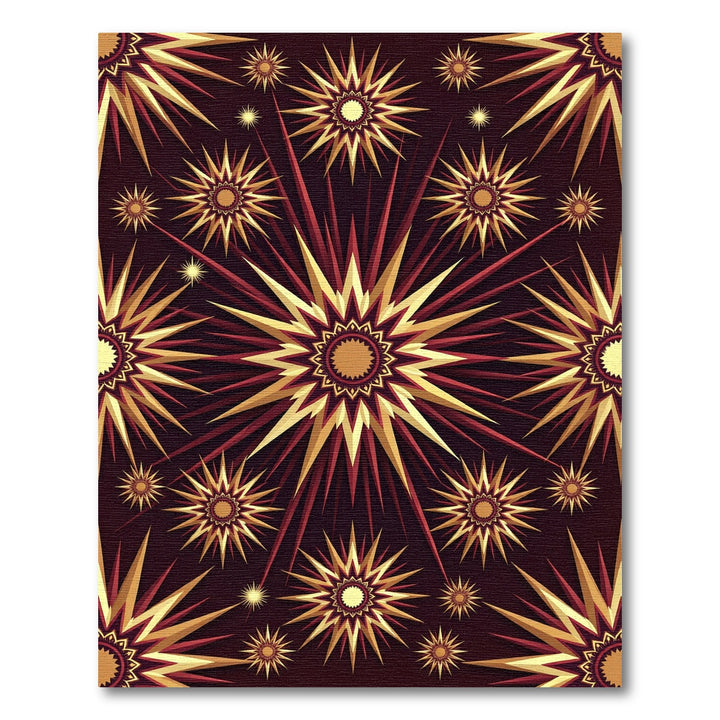 Golden Starburst Sunburst Medallion Rug
