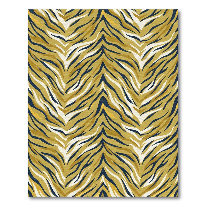 Golden Zebra Stripe Contemporary Rug