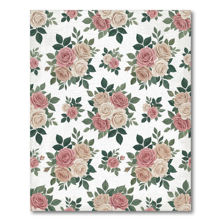 Vintage Dusty Rose Floral Bouquet Rug