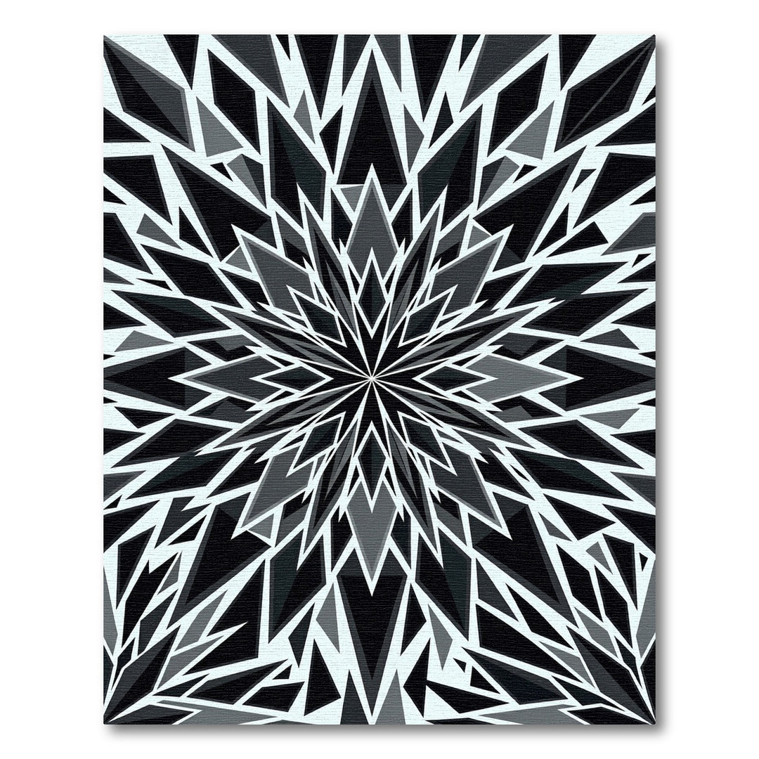 Monochromatic Geometric Crystalline Bloom Rug