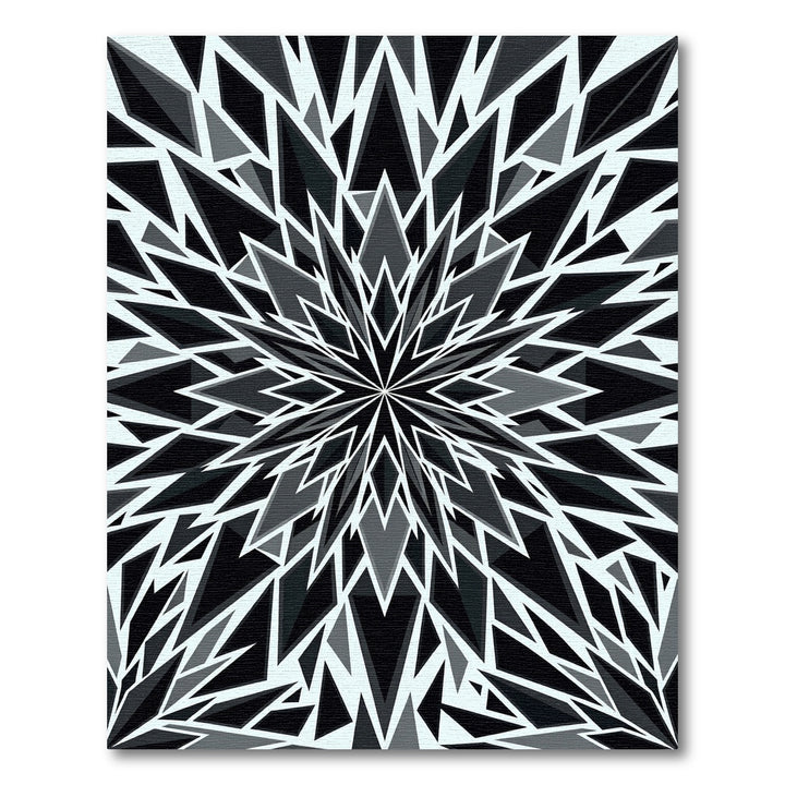 Monochromatic Geometric Crystalline Bloom Rug