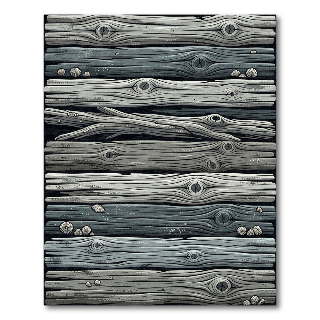 Rustic Gray Wood Grain Plank Rug