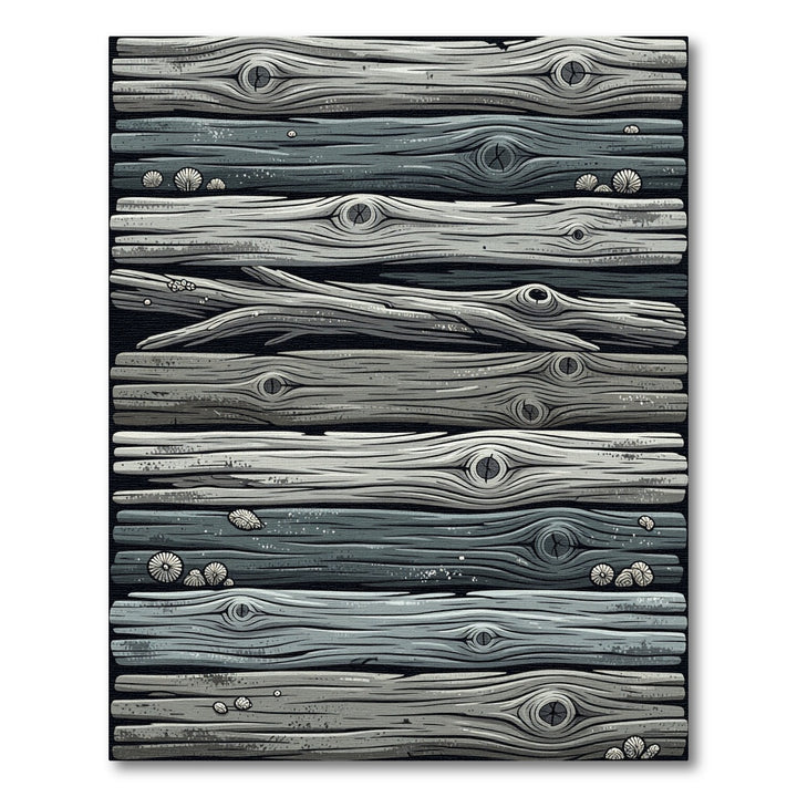 Rustic Gray Wood Grain Plank Rug