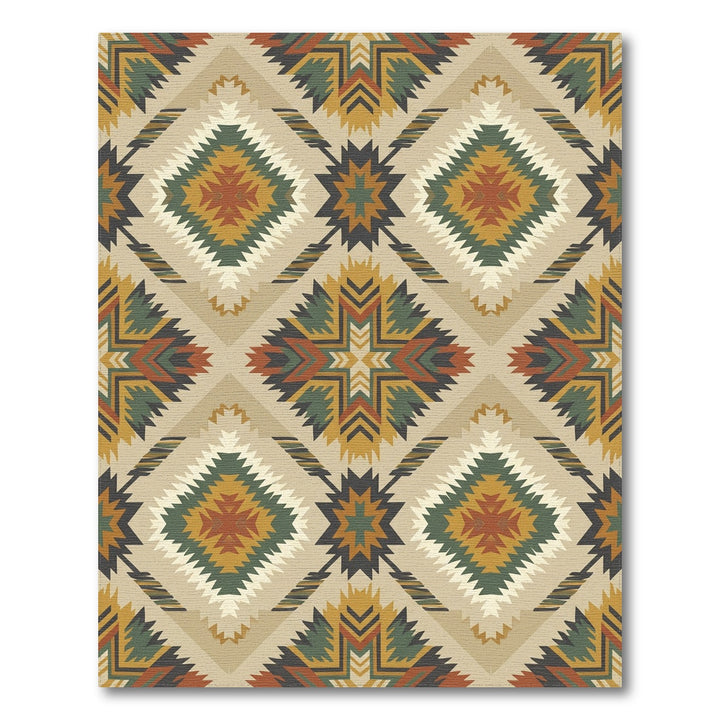 Geometric Southwestern Diamond Medallion Rug
