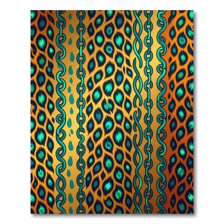 Cool Teal Leopard Chain Rug