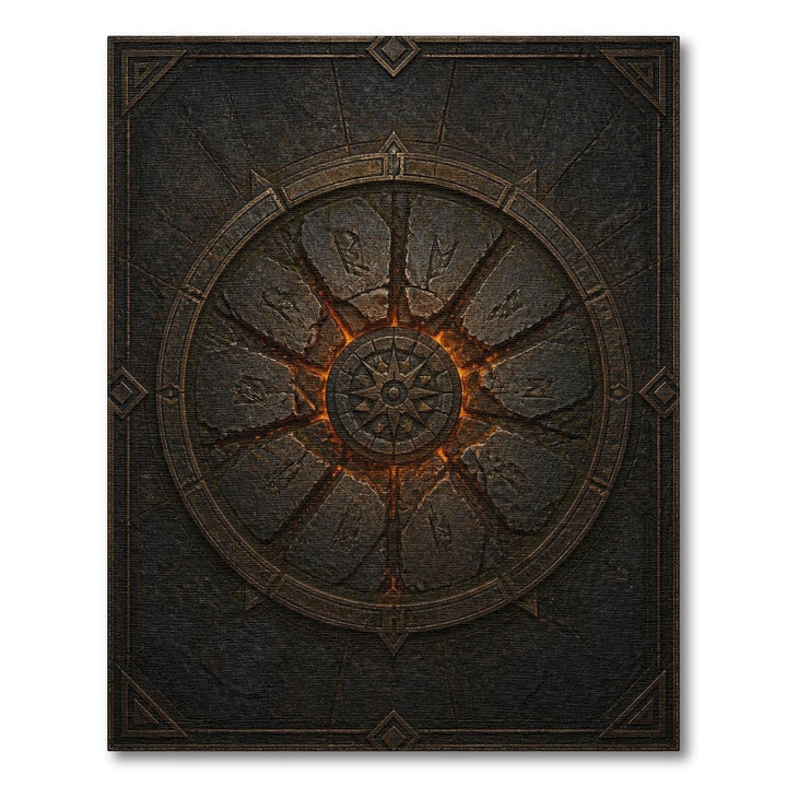 Mystic Rune Compass Stone Area Rug