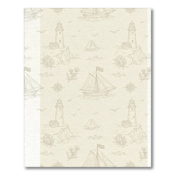 Nautical Beacon Sailboat Coastal Scene Rug
