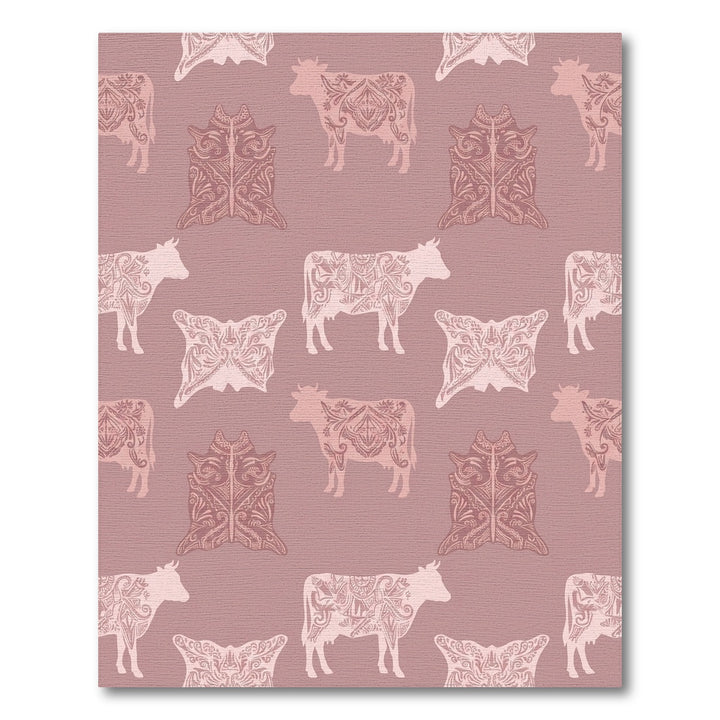 Dusty Rose Mandala Cow Skin Rug