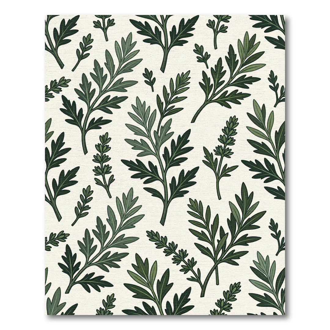 Greenery Fern Leaf Botanical Rug
