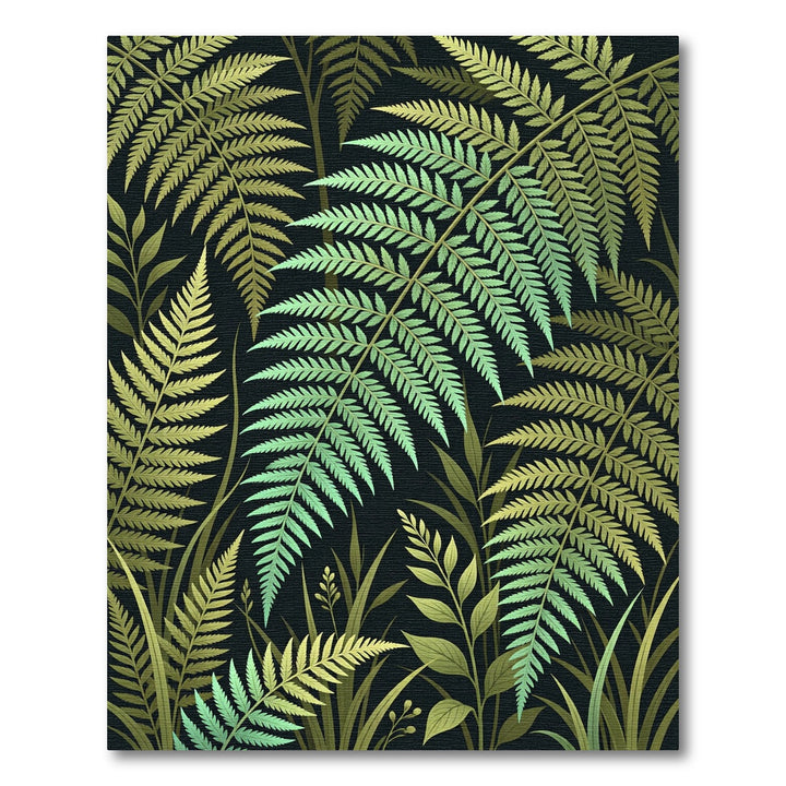 Emerald Fern Leaf Forest Rug