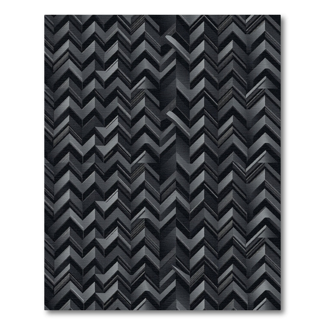 Modern Dark Gray Chevron Rug