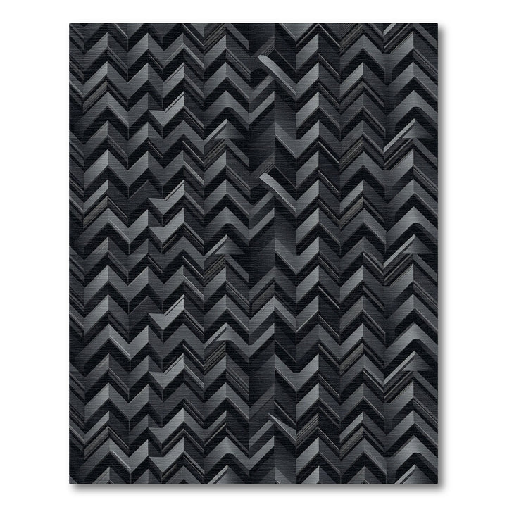 Modern Dark Gray Chevron Rug