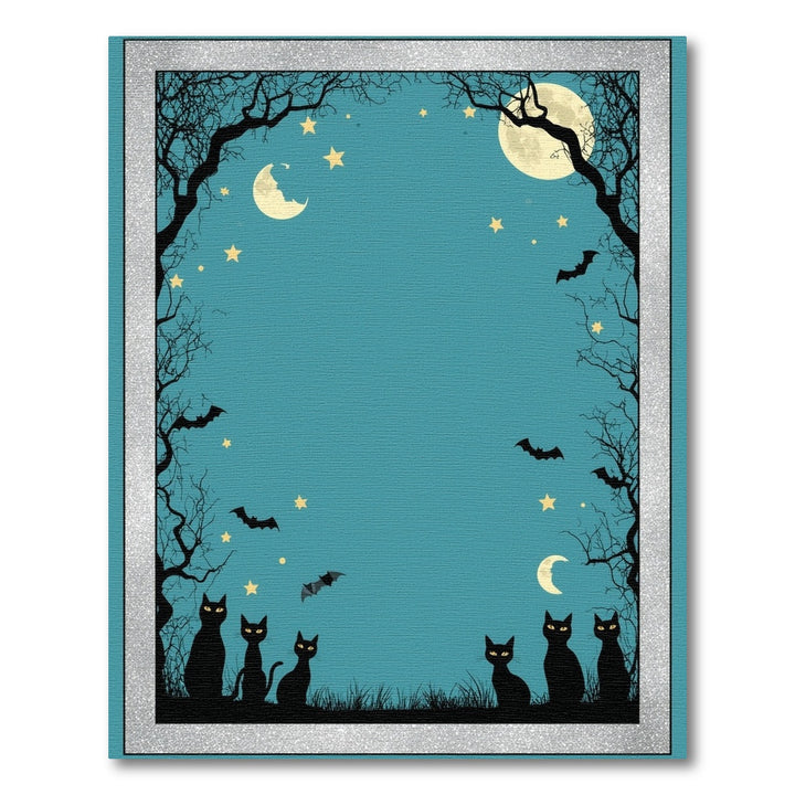 Midnight Black Cats Halloween Area Rug