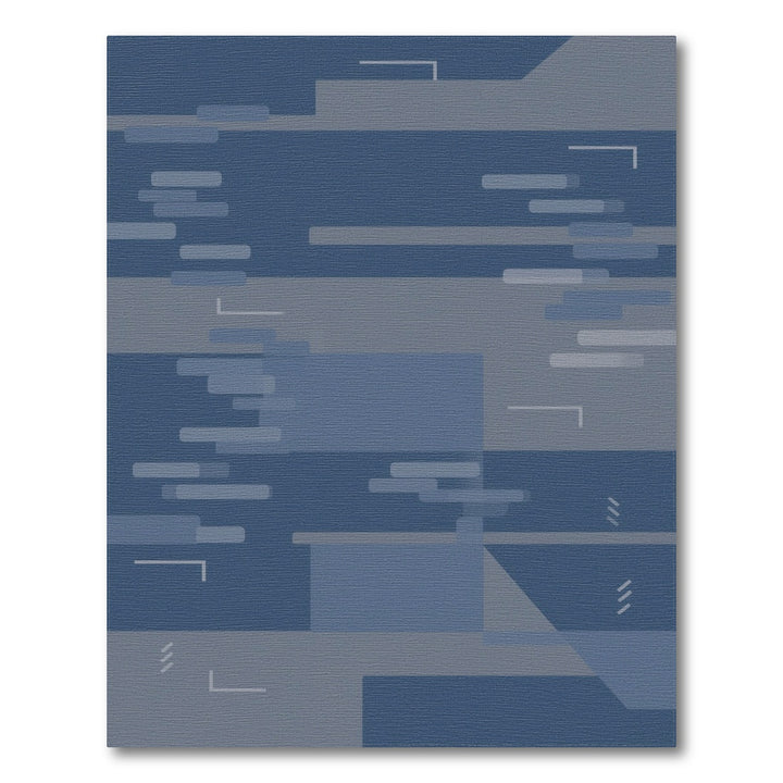 Blue Geometric Abstract Area Rug