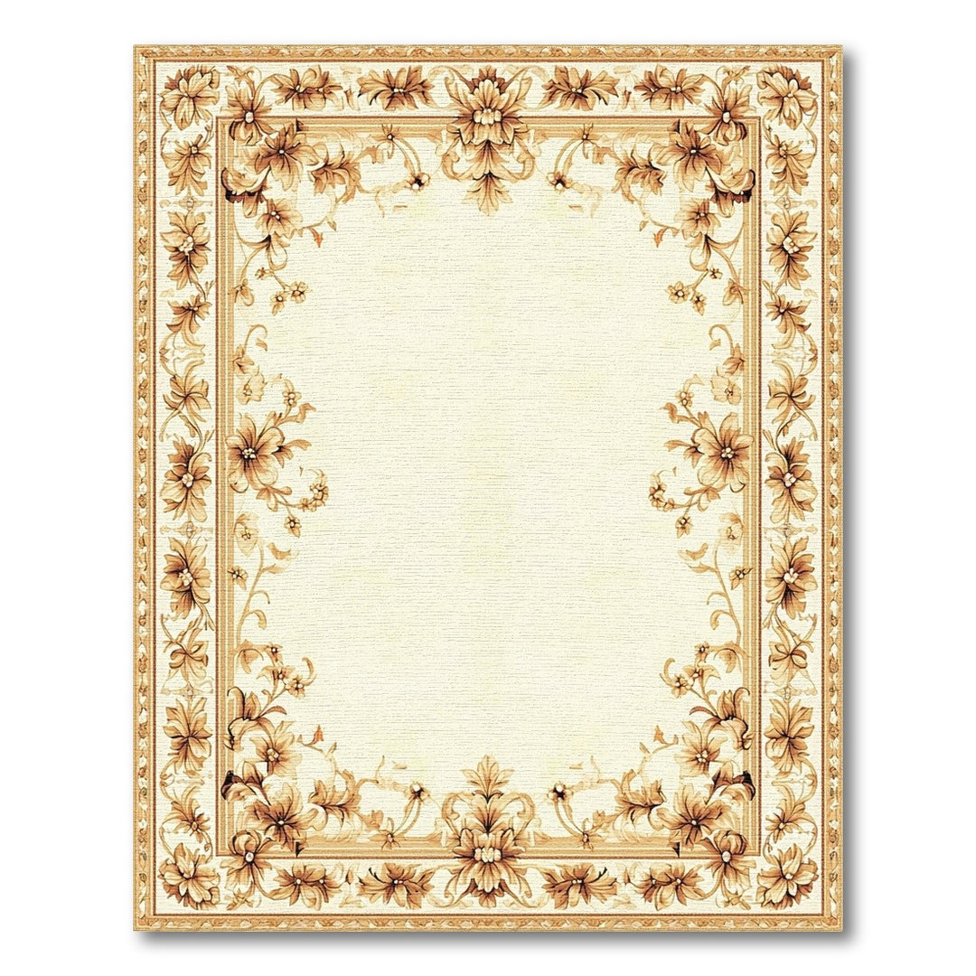 Beige Floral Vintage Area Rug