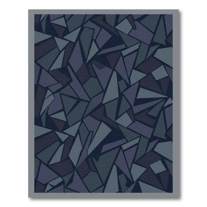 Abstract Geometric Teal Deep Shapes Rug
