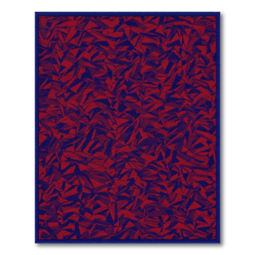 Red Abstract Geometric Area Rug
