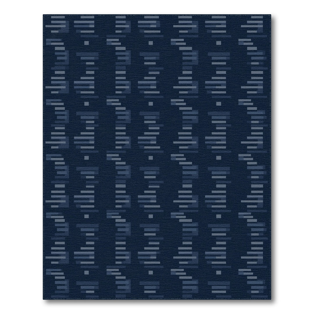 Navy Blue Geometric Area Rug