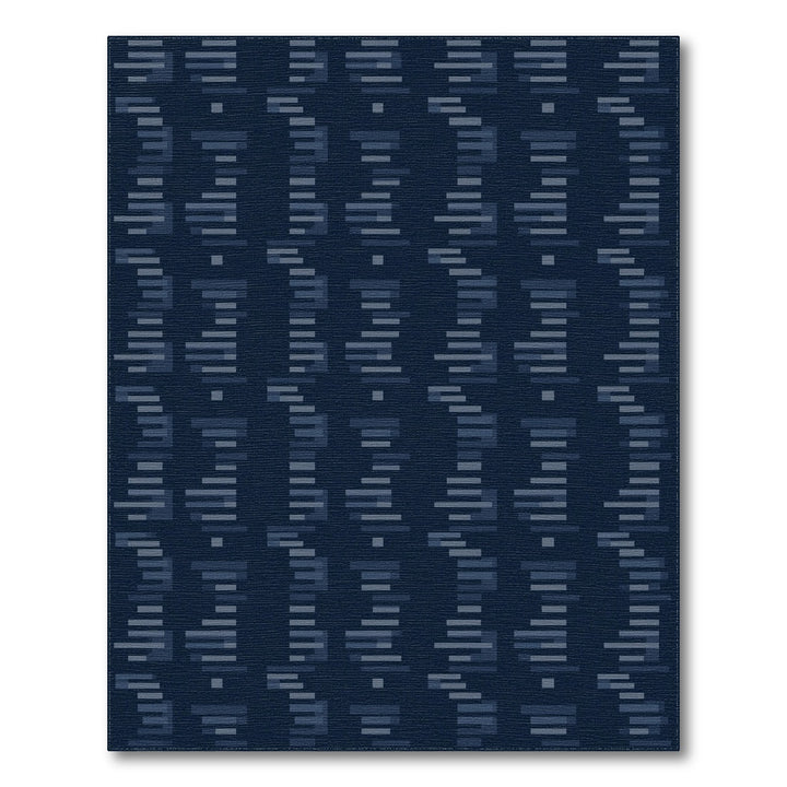 Navy Blue Geometric Area Rug