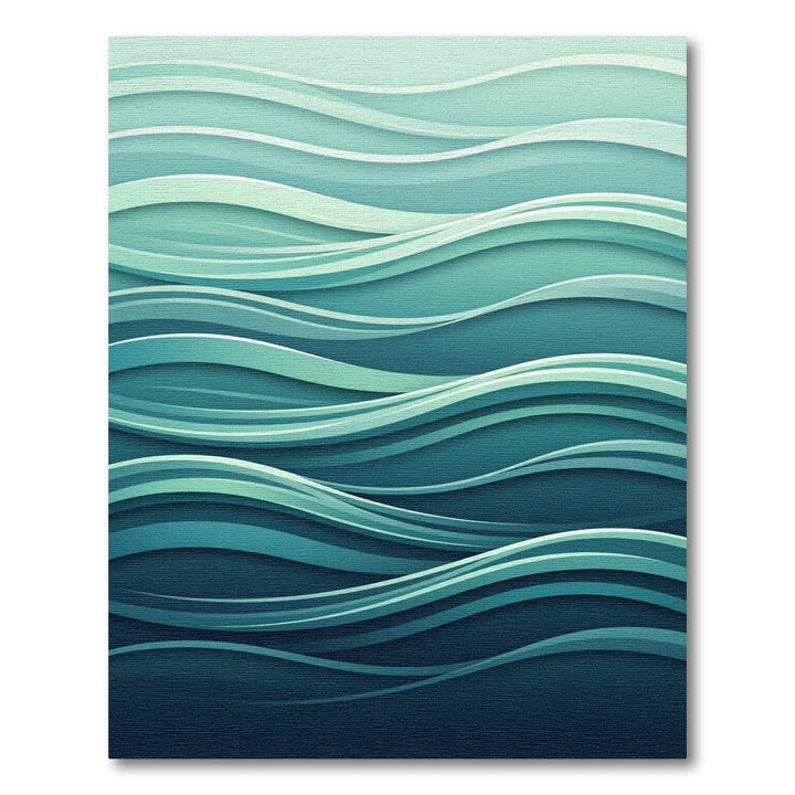 Shallow Teal Wave Layers Rug