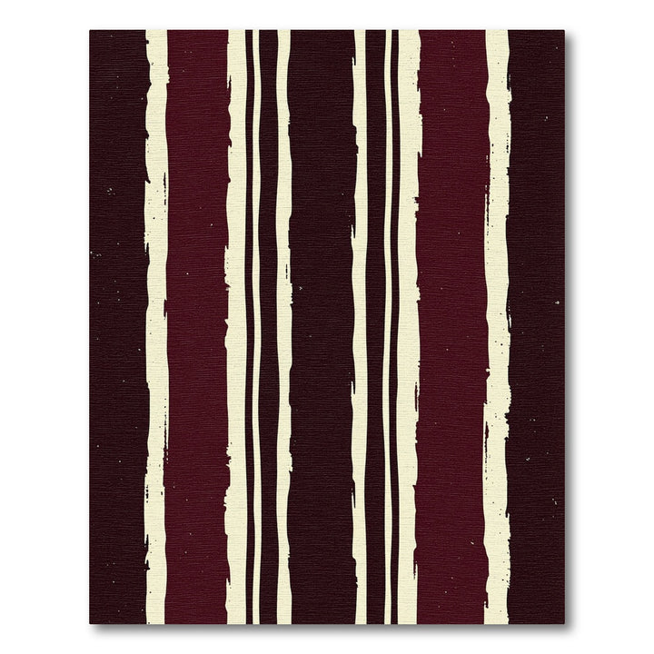 Bold Burgundy Ivory Vertical Stripe Rug