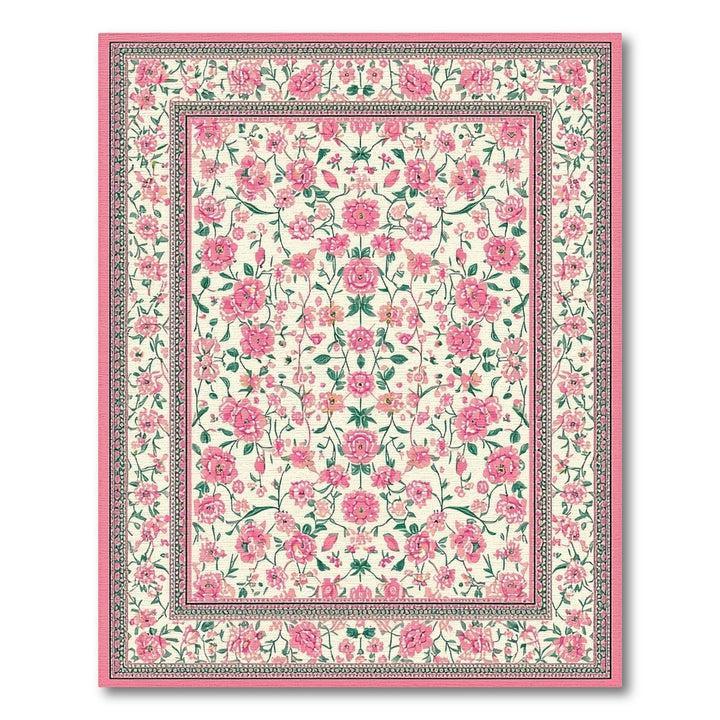 Pink Rose Pink Rose Vintage Floral Area Rug