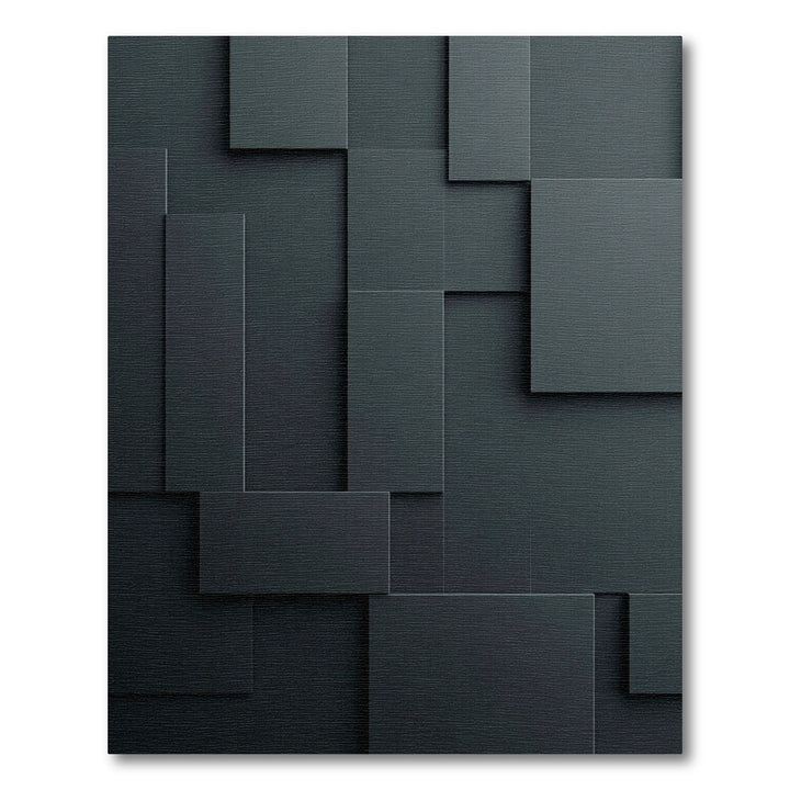 Dark Slate Geometric Composition Rug