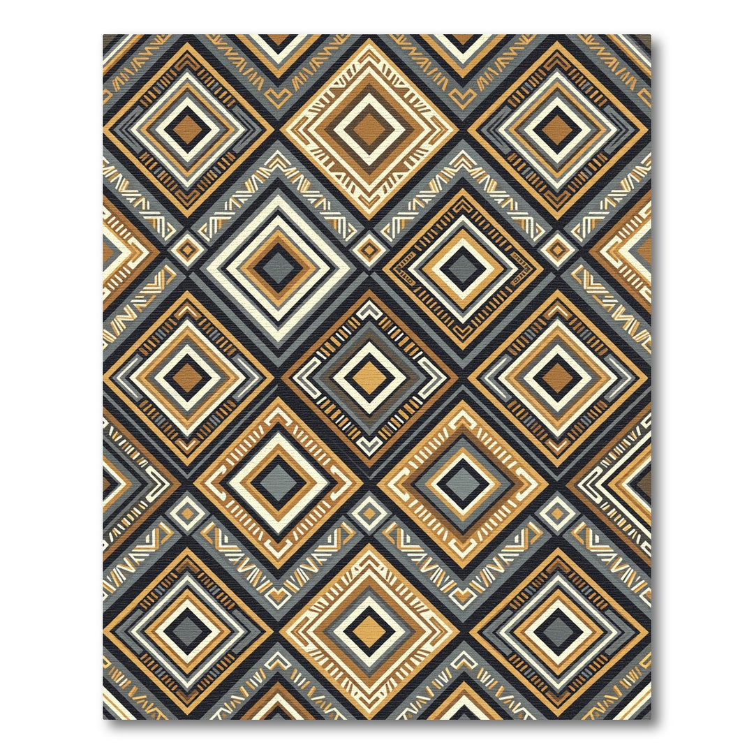 Bold Geometric Diamond Brown Area Rug