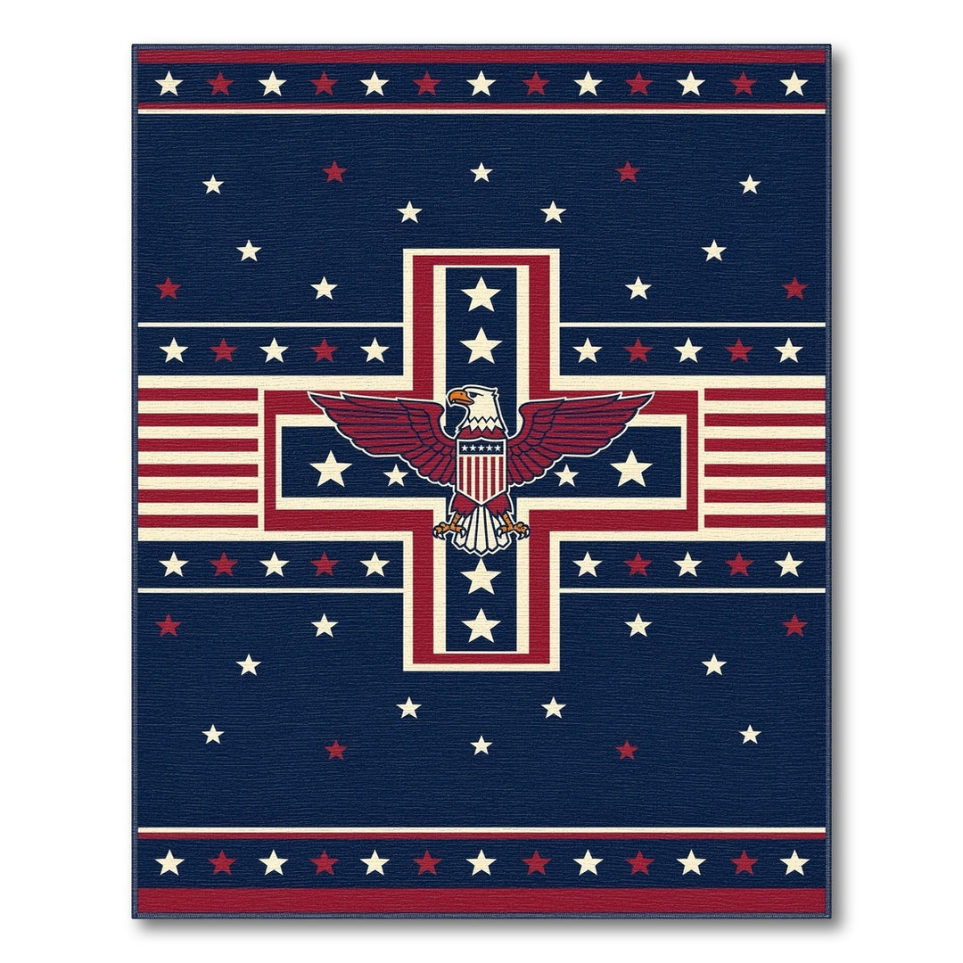 Geometric Modern Patriotic Eagle Area Rug