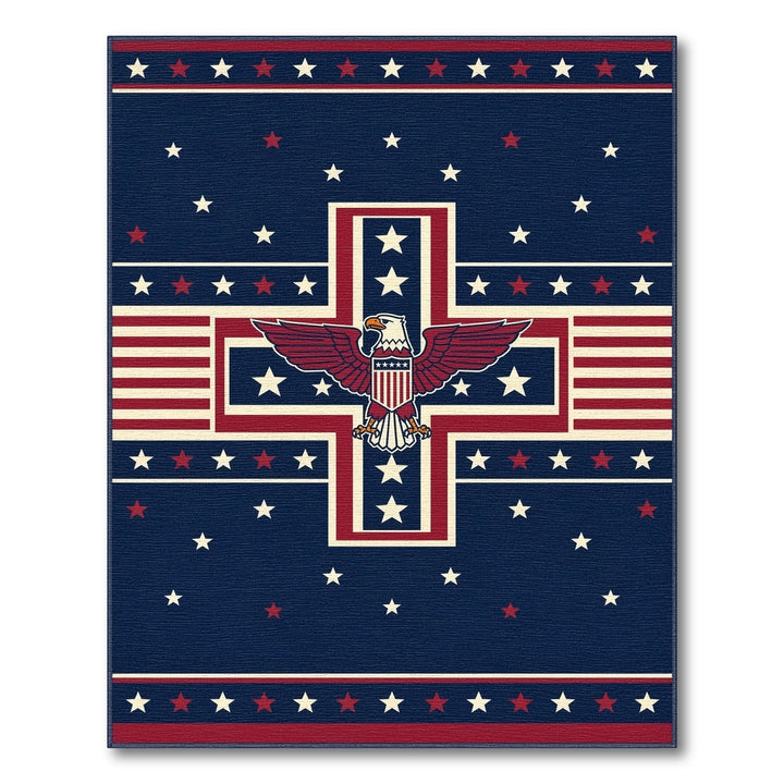 Geometric Modern Patriotic Eagle Area Rug