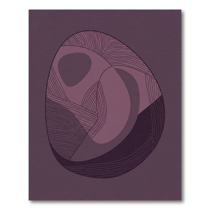 Deep Plum Abstract Organic Lines Rug