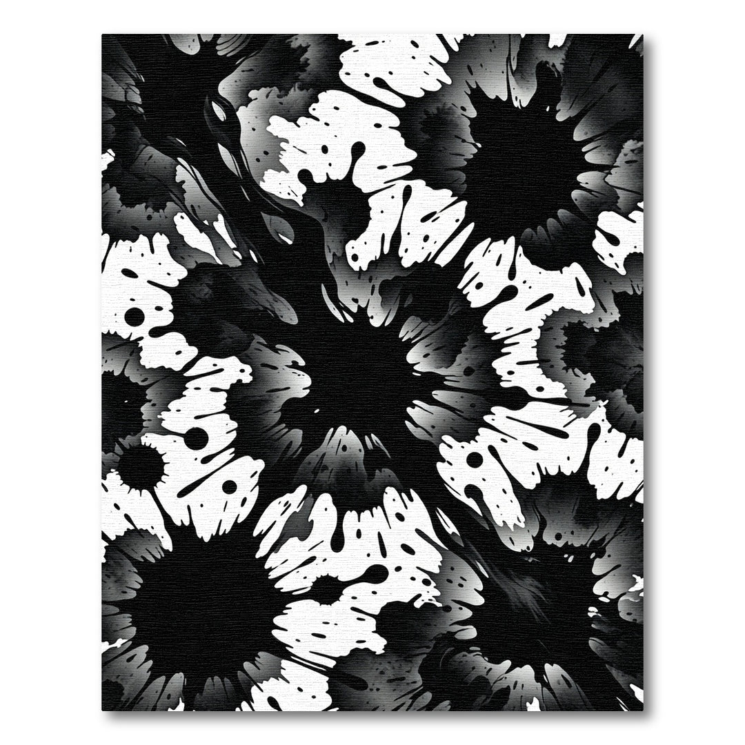 Monochromatic Ink Splatter Explosion Rug