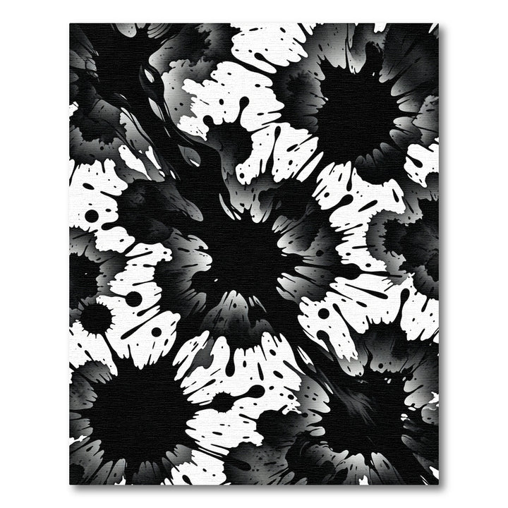 Monochromatic Ink Splatter Explosion Rug