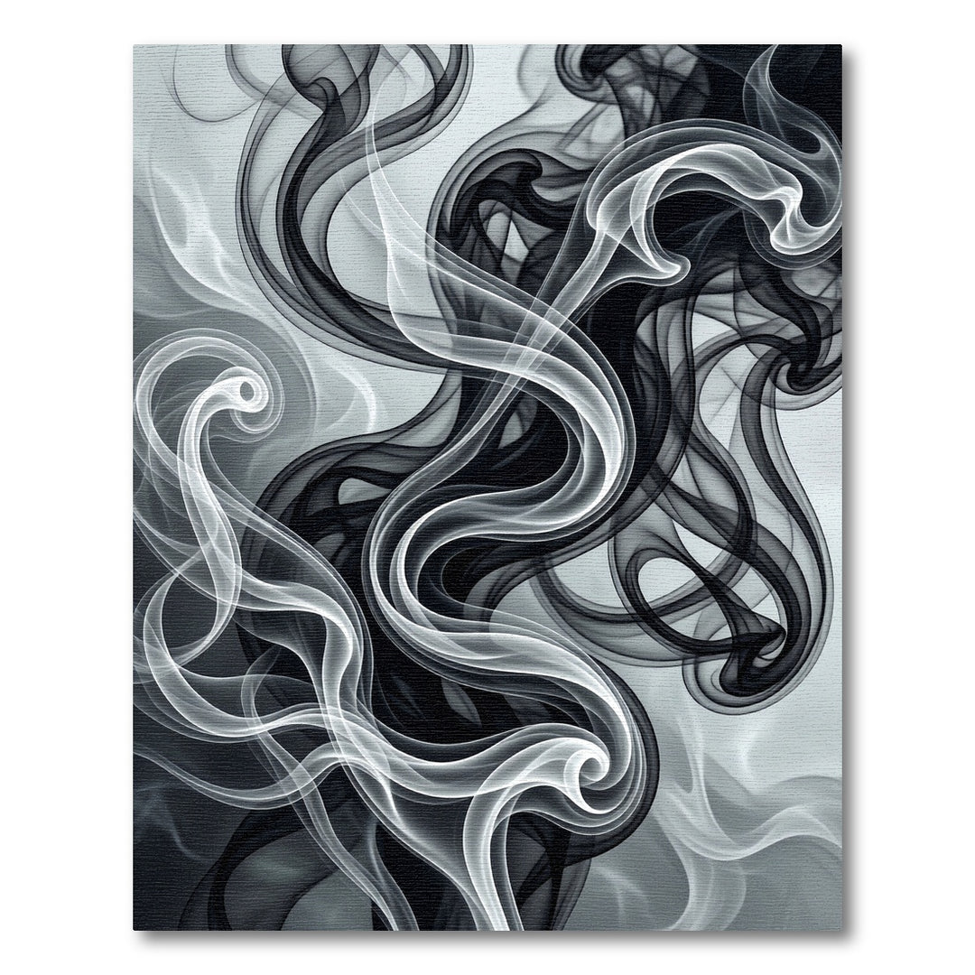 Monochromatic Smoke Swirl Area Rug