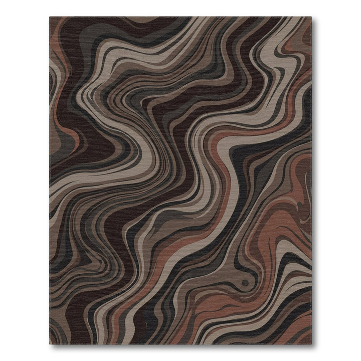 Earthy Brown Swirl Marble Rug