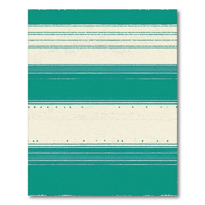 Teal Geometric Striped Washable Area Rug