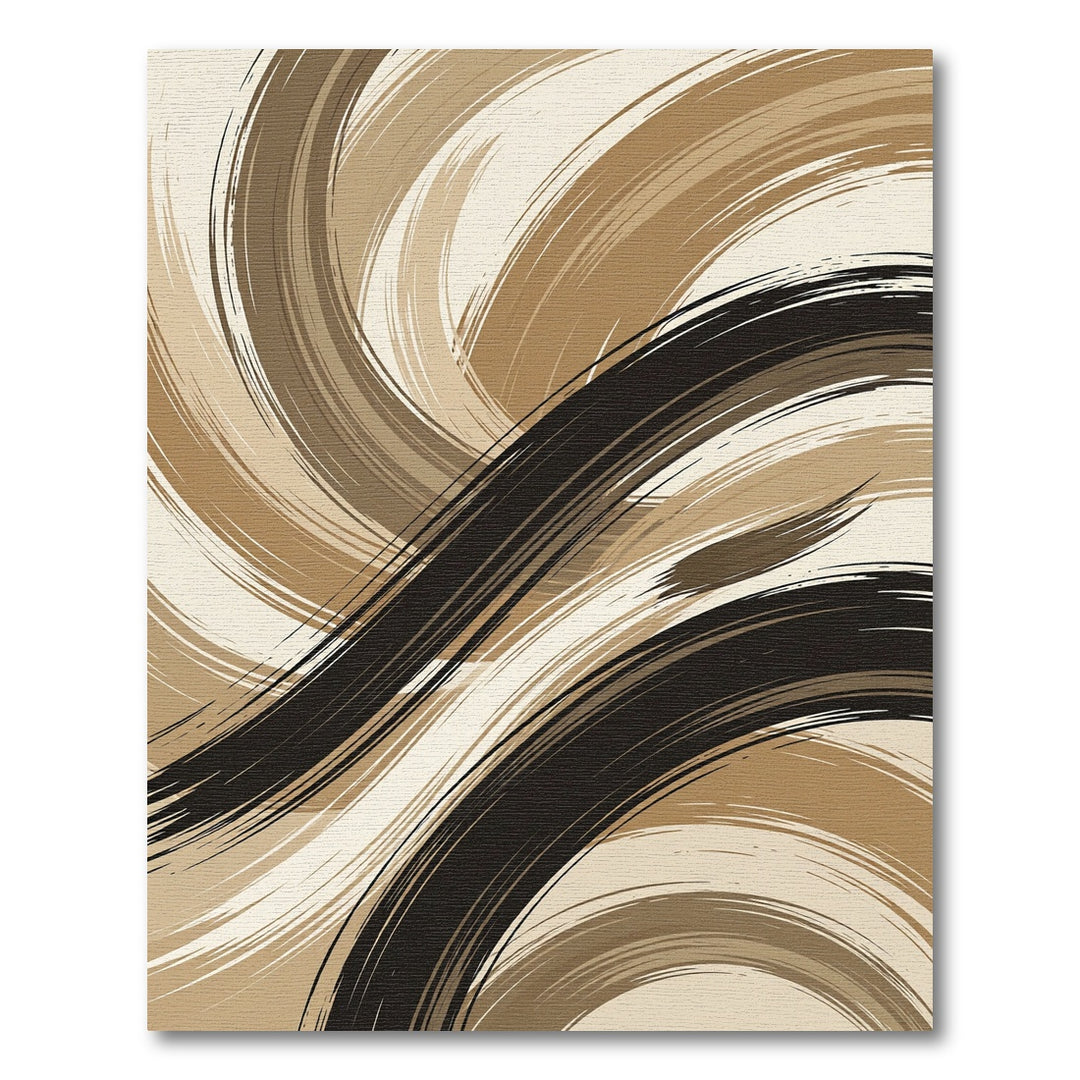 Abstract Swirls Brown and Black Rug