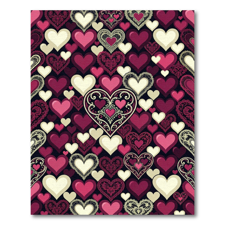 Romantic Paisley Lace Hearts Rug
