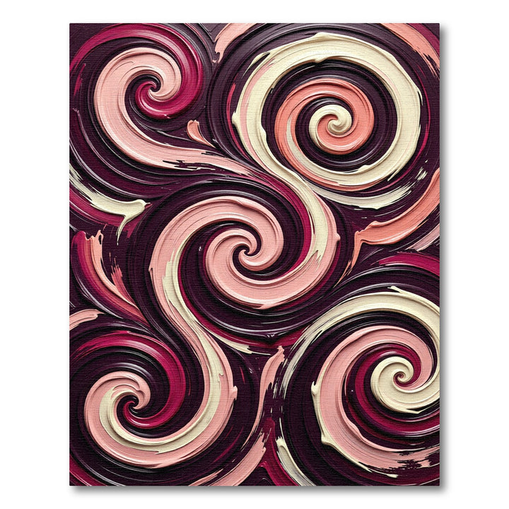 Plum Pink Cream Swirl Abstract Rug